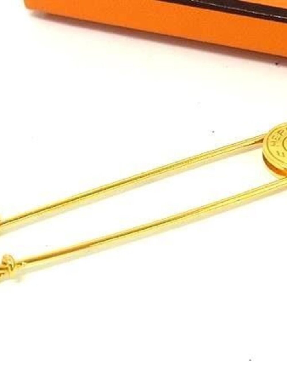 Hermes Brooch Series Gold Metal